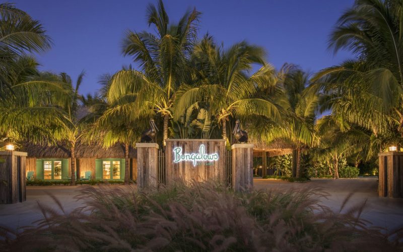 Bungalows Key Largo entrance surrounded by palm trees