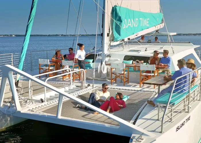 CatamaranBoard people on a catamaran